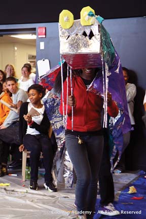 Codman Academy students create dragons for First Night: Image courtesy Codman Academy